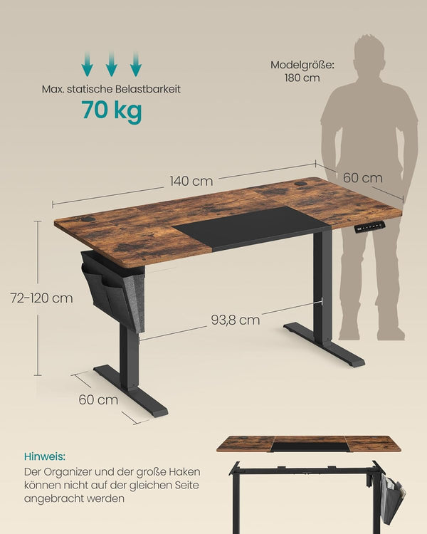 Electric Standing Desk – Adjustable Height with Memory Function - Karrari