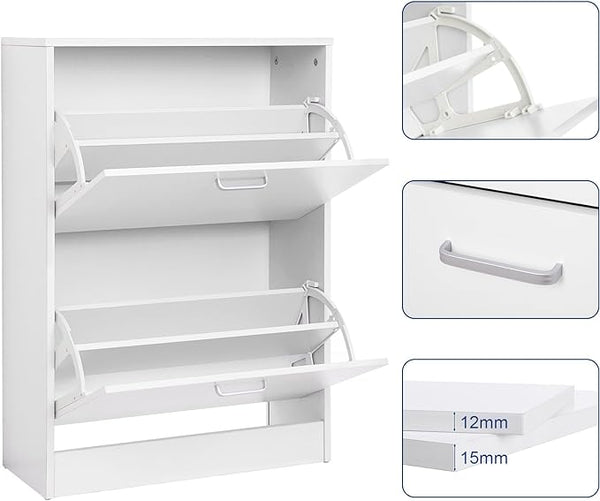 Shoe Cabinet with 2 Flip Doors (Fits 8–12 Pairs) - Karrari