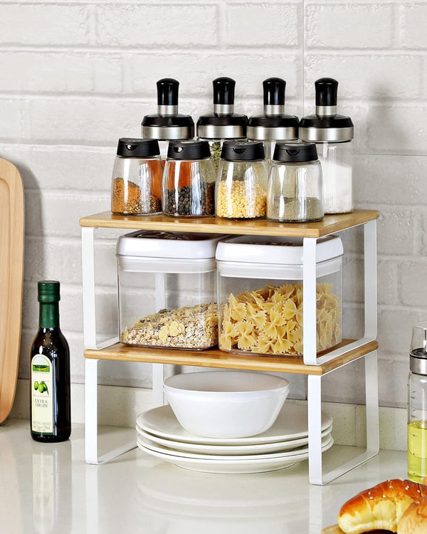 4-Piece Metal & Bamboo Spice Racks - Karrari
