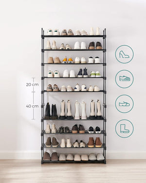 10-Tier Metal Shoe Rack – Customisable Design