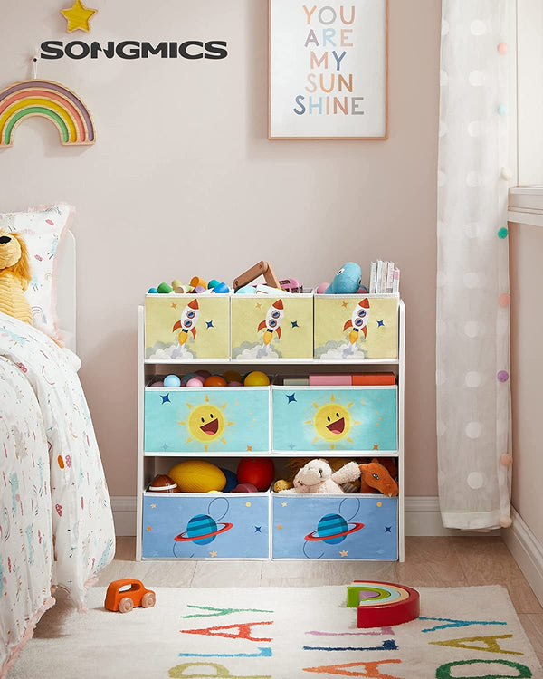 Kids Toy Shelf with 7 Fabric Storage Bins - Karrari