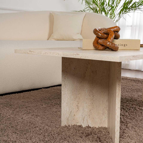 Elegant Coffee Table Travertine Colour - Karrari