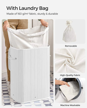 Foldable Laundry Hamper 72L - Lid & Handles