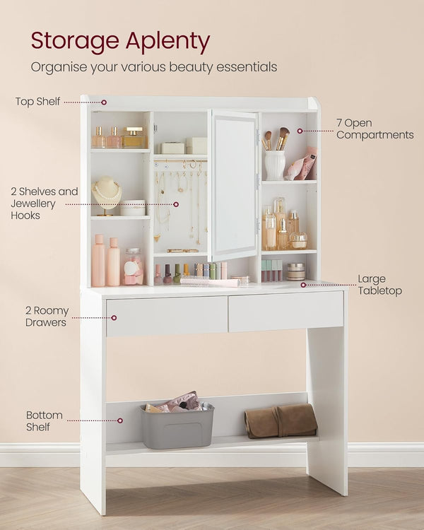 Dressing Table with LED Mirror & Storage Drawers - Karrari