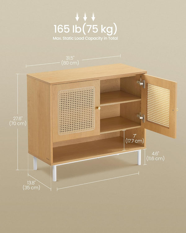 3-Tier Shoe Cabinet - Rattan Doors - Karrari