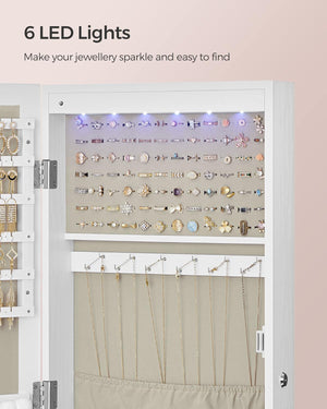 Wall Mounted Lockable Jewellery Cabinet with Mirror - Karrari