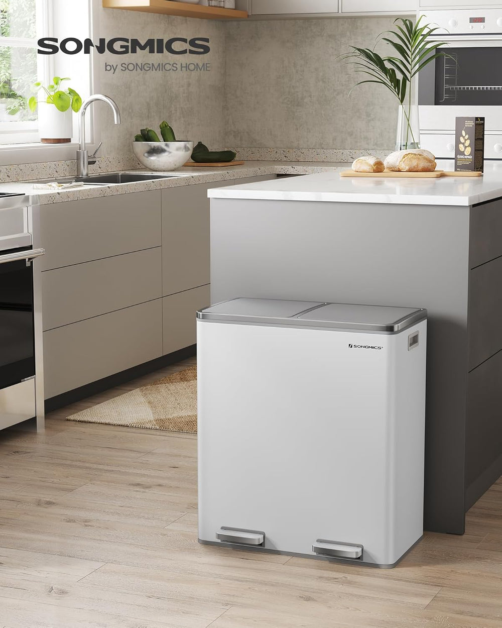 Double Compartment Rubbish Bin 2×30L (Pedal) - Karrari