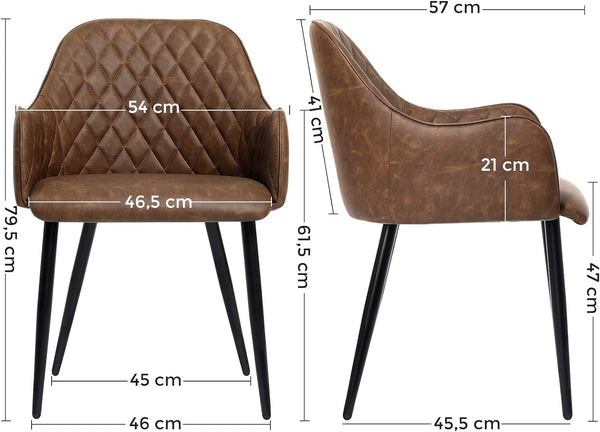 Modern Vintage PU Dining Armchair - Karrari