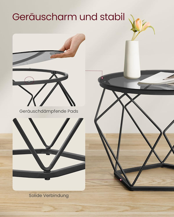2-Piece Round Coffee Tables with Removable Tops