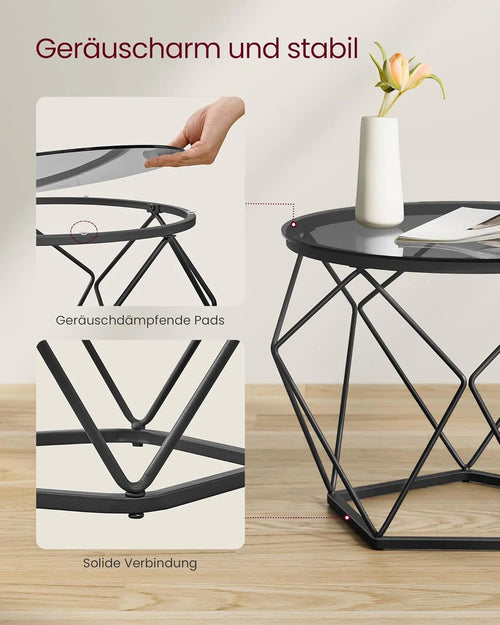 2-Piece Round Coffee Tables with Removable Tops