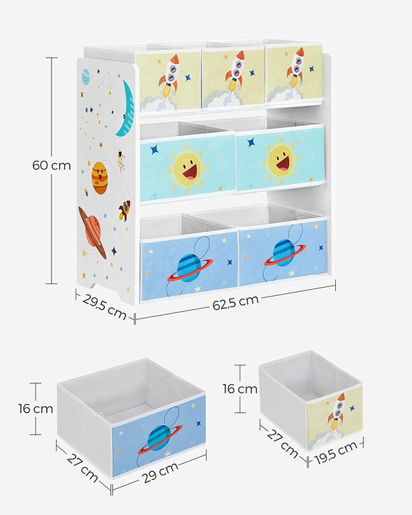 Kids Toy Shelf with 7 Fabric Storage Bins - Karrari