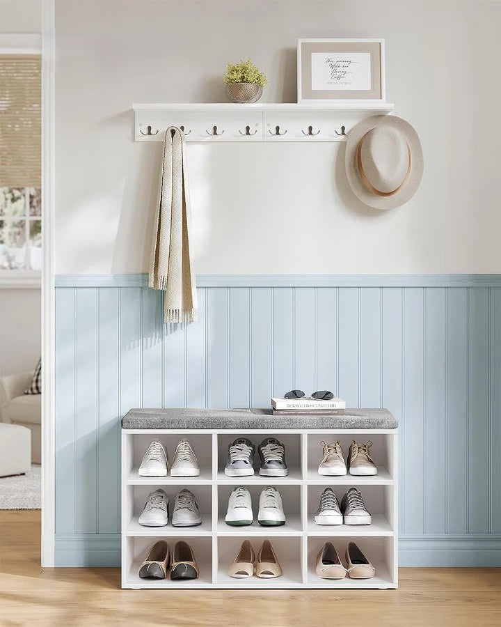 Shoe Storage Bench with Cushion – 9 Compartments - Karrari