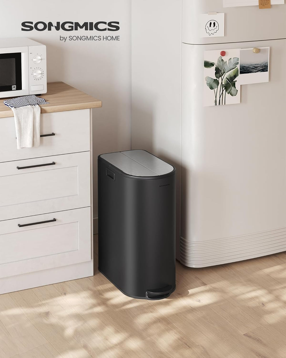 Slim Double Kitchen Bin – 30L + 20L Compartments