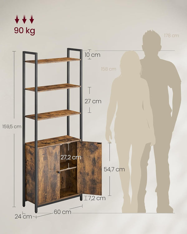 6-Tier Bookcase with Door - Karrari
