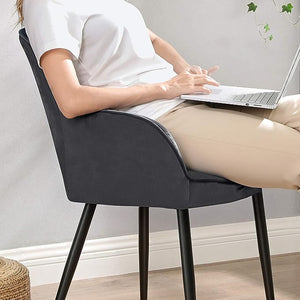 Dark Grey Upholstered Dining Chair - Karrari
