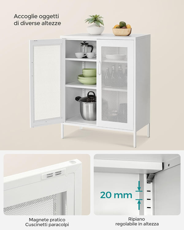 3-Tier Metal Cabinet with Mesh Doors - Karrari