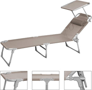 Adjustable Sun Lounger, Lightweight & Foldable