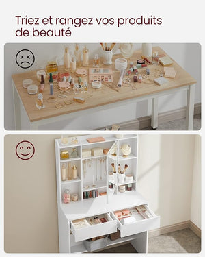 Dressing Table with LED Mirror, Shelves & Drawers - Karrari
