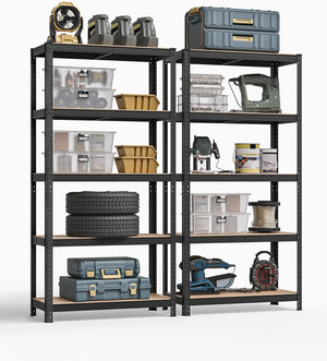 5-Tier Heavy-Duty Steel Storage Rack (40x90x180cm)