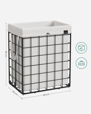 90L Foldable Laundry Basket - Removable Bag - Karrari