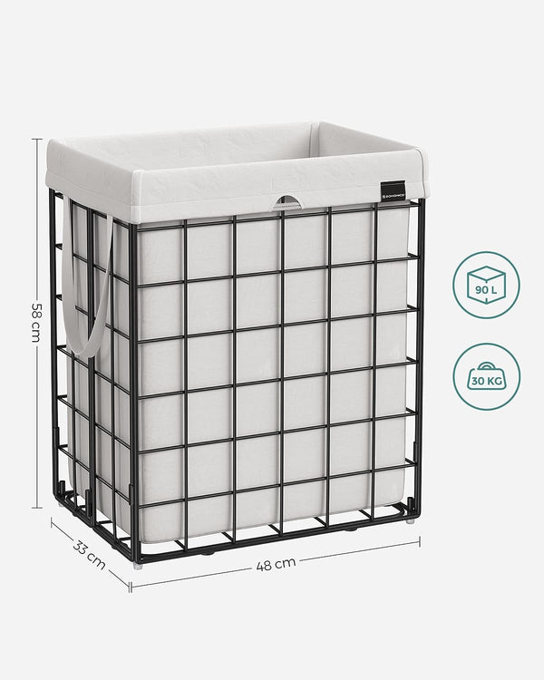 90L Foldable Laundry Basket - Removable Bag - Karrari