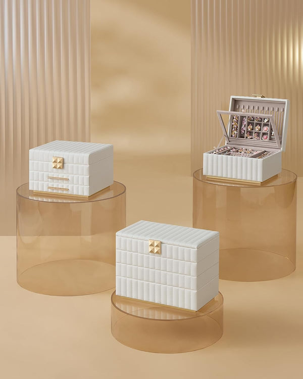 2-Tier Jewellery Box with Mirror & Removable Tray - Karrari