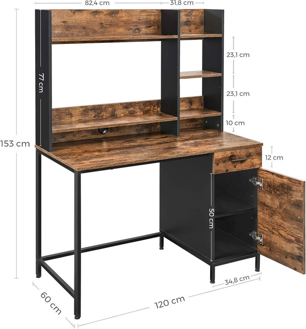Computer Desk with Shelf Unit & Cabinet