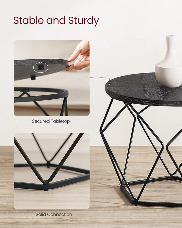 2-Piece Round Coffee Tables with Removable Tops - Karrari