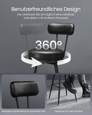 Swivel Faux Leather Bar Stools (Set of 2) - Karrari