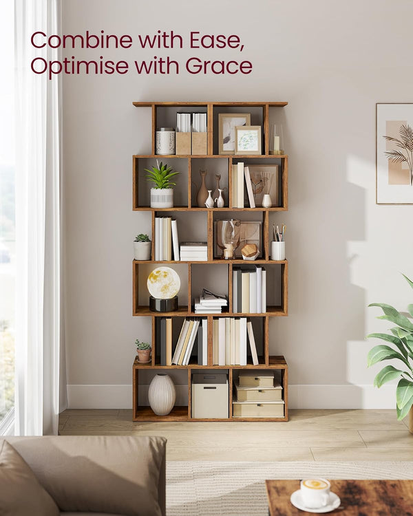 6-Tier Storage Shelf – Bookcase & Room Divider