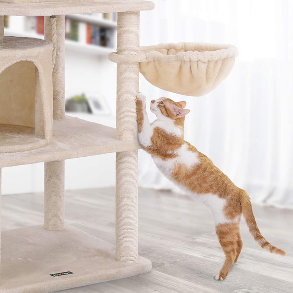 Cat Tree Play Tower 2 Caves Beige