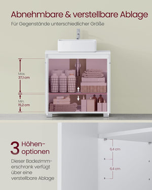 Under Sink Bathroom Cabinet with 2 Doors - Karrari