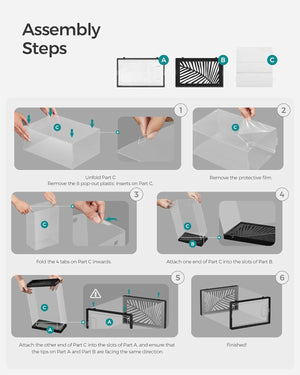 Set of 18 Clear Stackable Shoe Storage Boxes