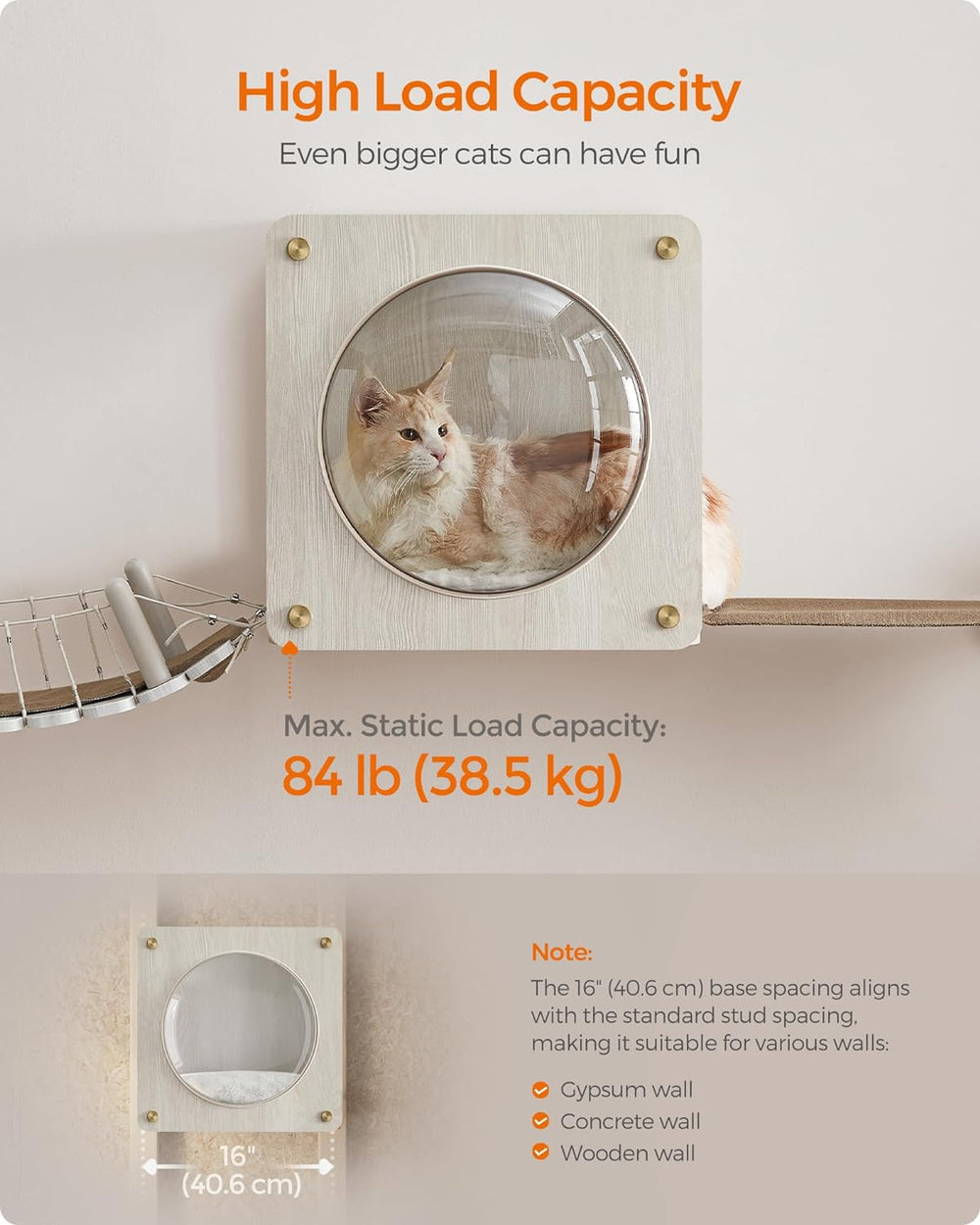 Cat Wall Cave Condo with Hammock & Window - Karrari