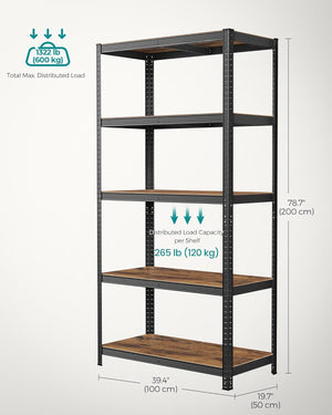 Industrial Shelving Unit - Adjustable Storage (50x100x200cm) - Karrari