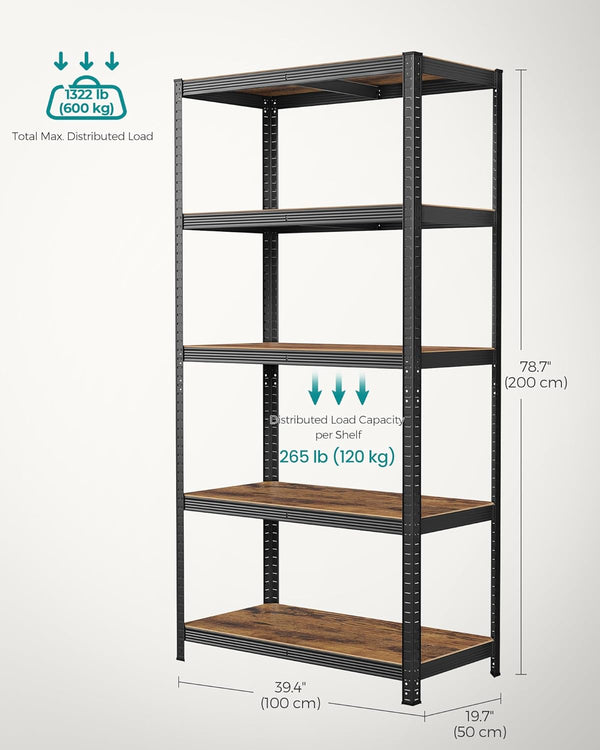 Industrial Shelving Unit - Adjustable Storage (50x100x200cm) - Karrari
