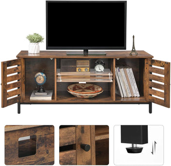 TV Stand, TV Console with Shelves, TV Stand, TV Cabinet, Shutter Doors