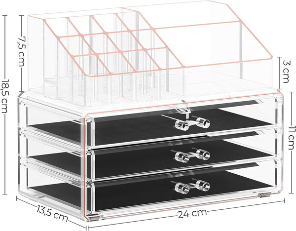2-Piece Acrylic Makeup Organiser Set - Karrari