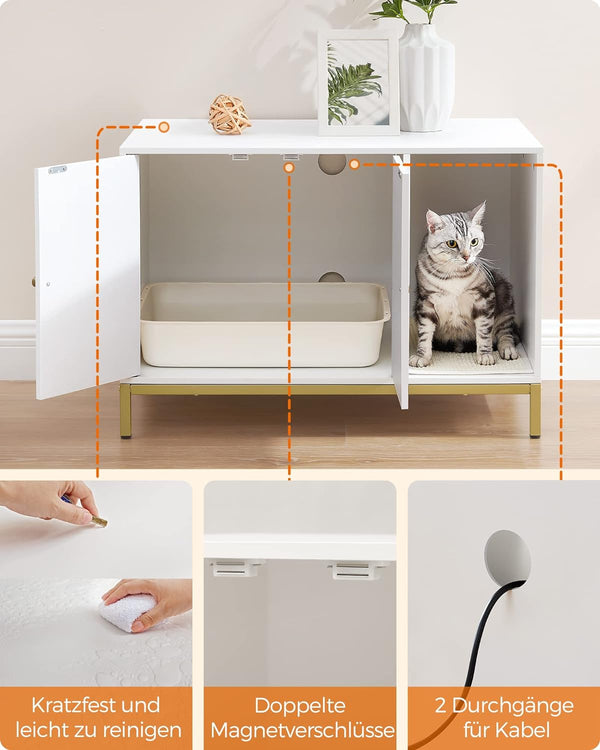 Modern Cat Litter Box Enclosure with Scratching Mat - Karrari