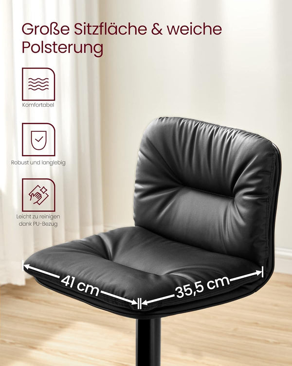Set of 2 Height-Adjustable PU Bar Chairs - Karrari