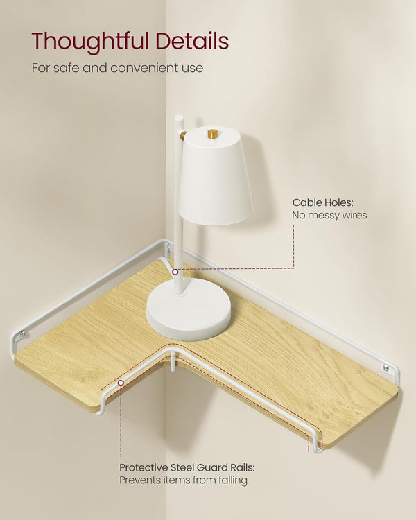 Set of 2 L-Shaped Corner Wall Shelves - Karrari