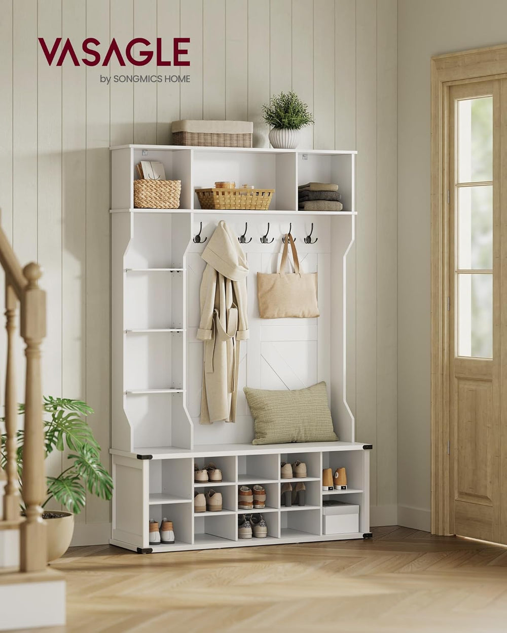 Entryway Coat Rack with Shoe Storage - Karrari