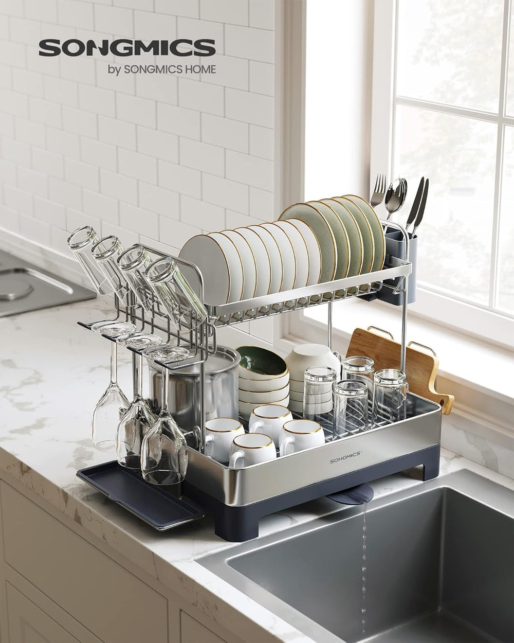 2-Tier Expandable Stainless Steel Rack