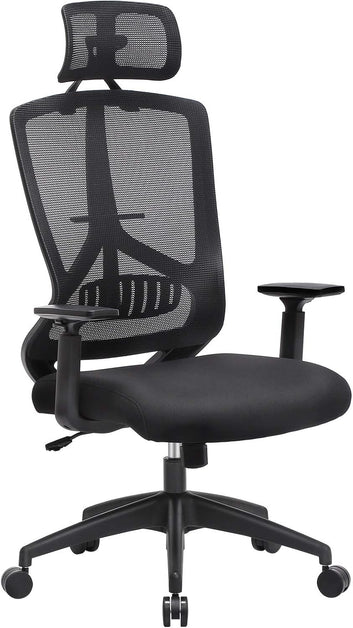 Office Chair, Adjustable Lumbar Support, Office Chair, Adjustable Headrest and Armrests, Load Capacity up to 150 kg