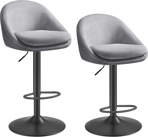 Set of 2 Adjustable Bar Stools - Dove Grey - Karrari