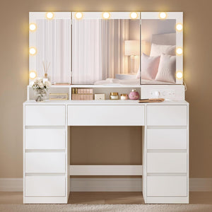 LED Makeup Vanity with Storage - Tool-free