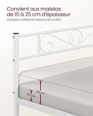 Double Metal Bed Frame (‎207.6x161.8cm) - Karrari