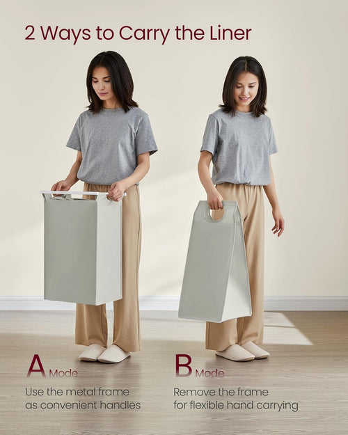 Laundry Hamper - 4 Sections, Shelf & Removable Bags - Karrari