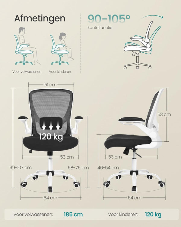 Office Chair – Mesh Back, Lumbar Support & Rocking