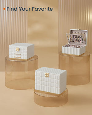 Jewellery Box with Drawer, Mirror & PU Finish